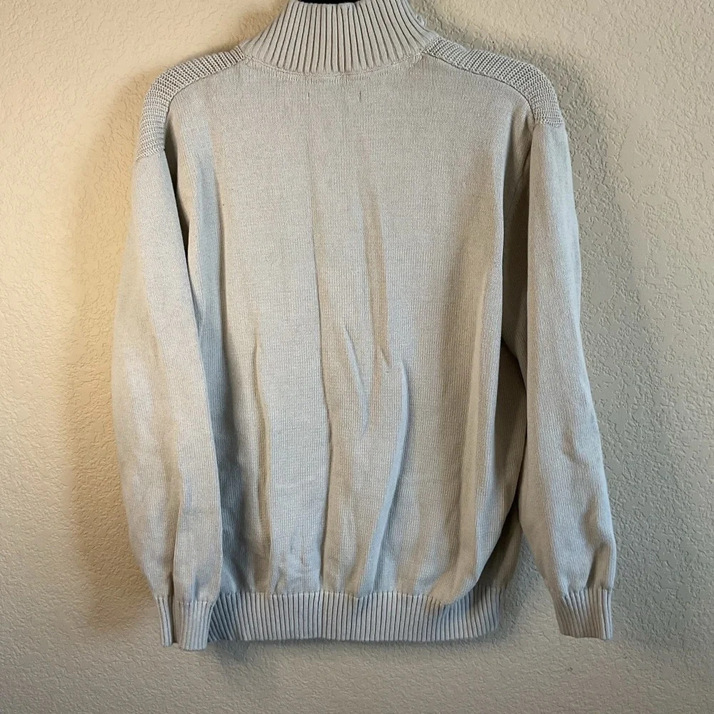 Newport Mens Full Zip Knit Cardigan Mock Neck Sweater Size Large - Picture 2 of 7